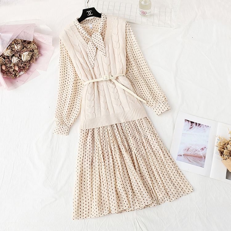 New style small fragrance fashion skirt foreign style two-piece set  4447