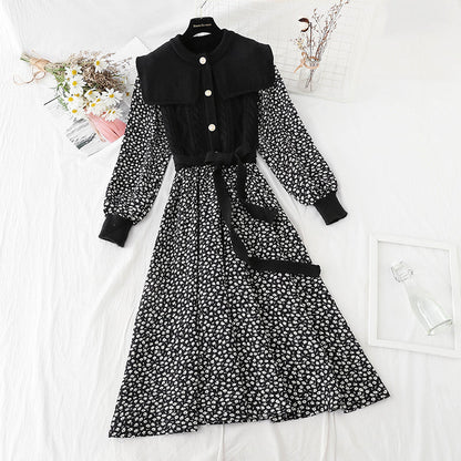 Corduroy French Kikyo floral skirt is thin and bottomed  4069