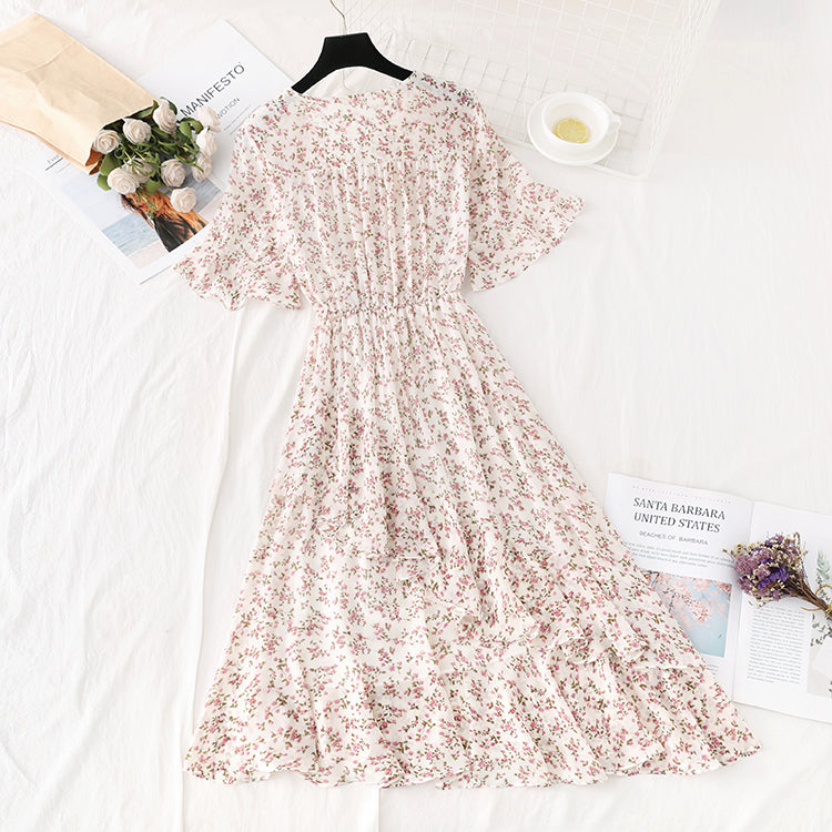 New Kikyo first love Mori chiffon skirt with irregular Ruffle  4589
