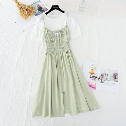 New French waist closing sling skirt with thin temperament  4162