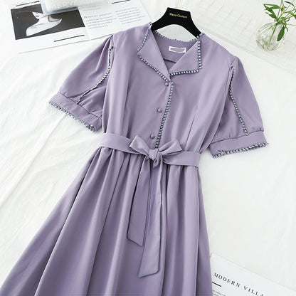 The new waist is slim, goddess skirt is cool, French solid long skirt  4672