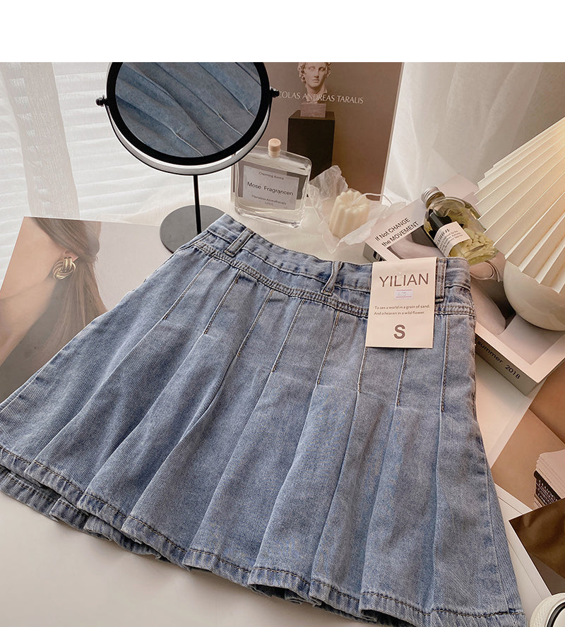 New Korean version of foreign style age reducing high waist A-line skirt  5640