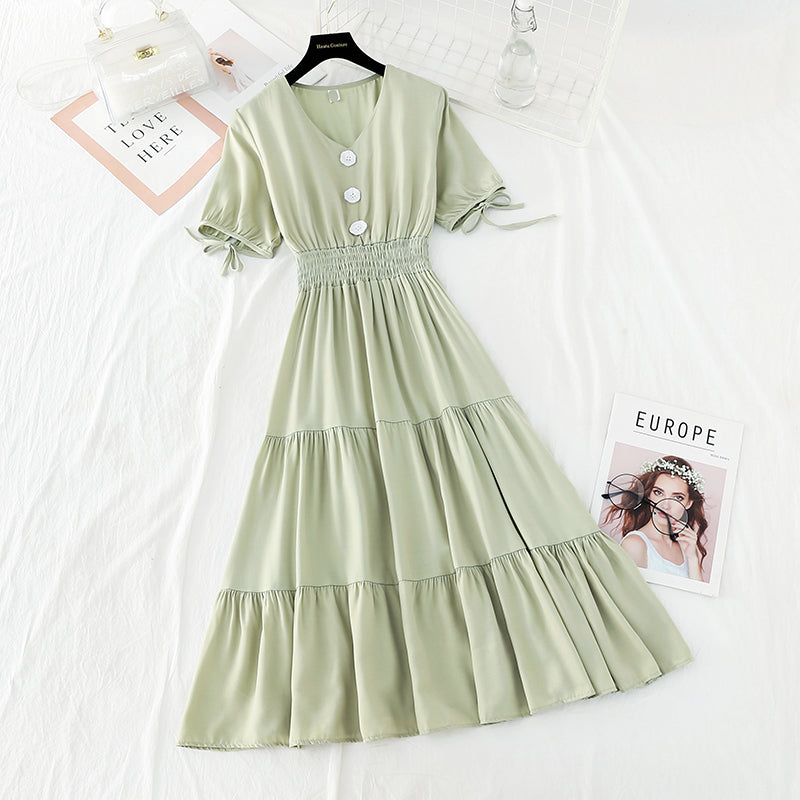 V-neck waist length skirt retro cool style  4176