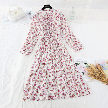 New French Vintage Chiffon lotus leaf side long skirt fairy super fairy series  4696