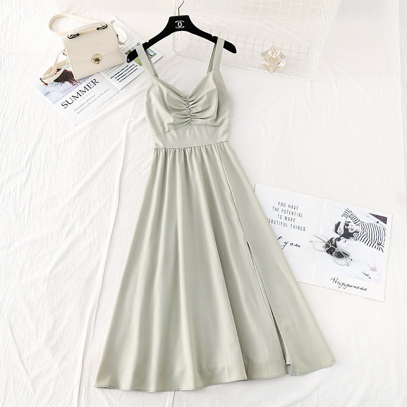 New Kikyo's first love French retro temperament, slim waist and Sen skirt  4525