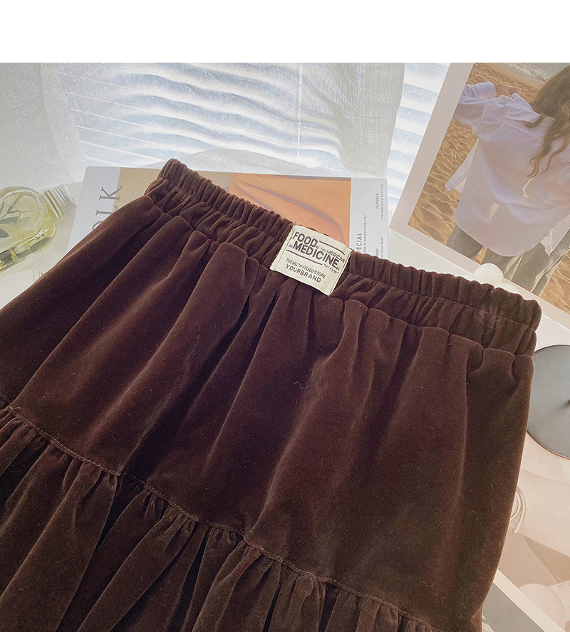 New Korean fashion age reducing pleated pleated high waist skirt  5477