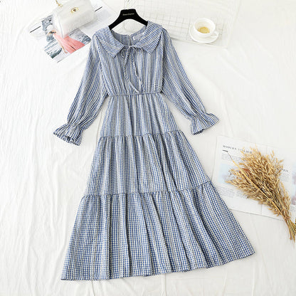 High waist thin French first love lattice fairy gentle wind dress  3892