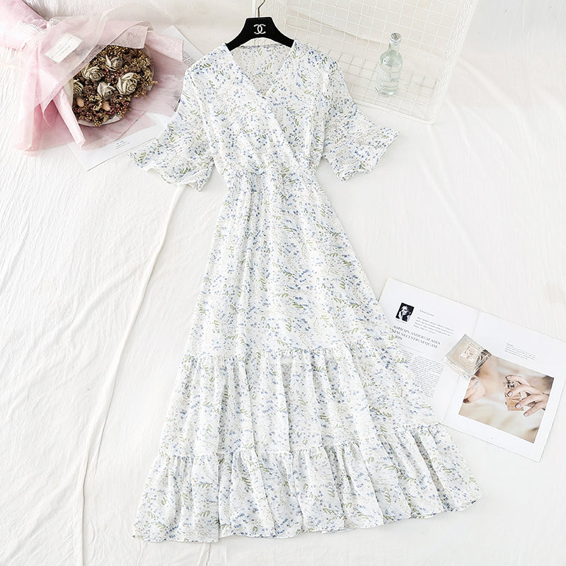 New style temperament, slim waist, French retro lotus leaf skirt  4508