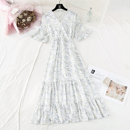 New style temperament, slim waist, French retro lotus leaf skirt  4508
