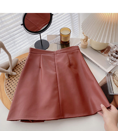 Design sense retro temperament thin high waist pleated skirt  5561