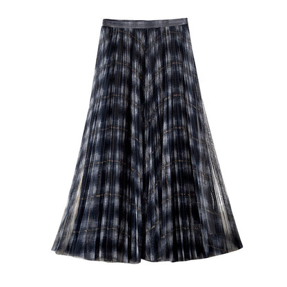 thousand bird shape skirt, high waist pleated skirt, medium and long gauze skirt  3701