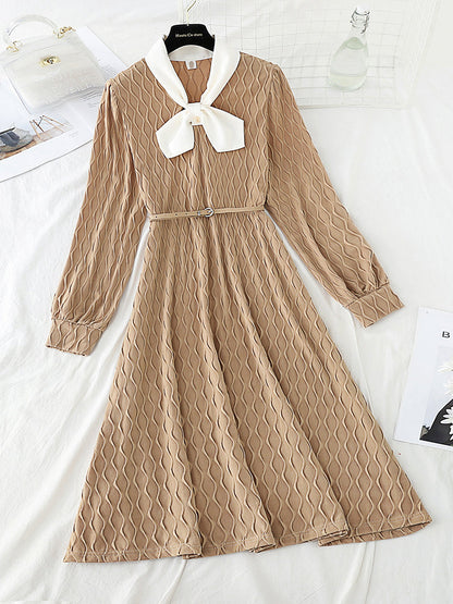 New color contrast bow design, foreign style and small black skirt  4792