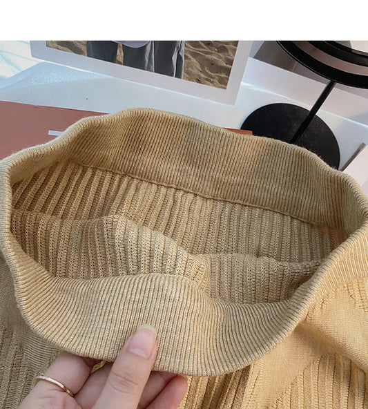 Korean minority design thread knitted high waist skirt  5767