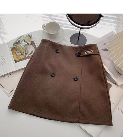 Korean version high waist design feels thin, hip wrapped A-shaped skirt  5408