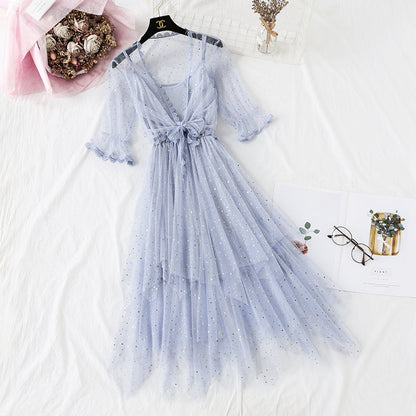 Super xiansen sweet suspender long skirt suit  4322