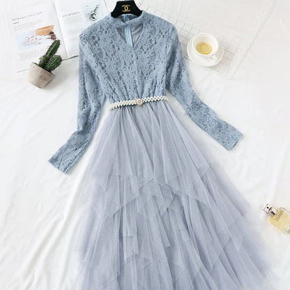 French minority lace dress women's French Retro  4366