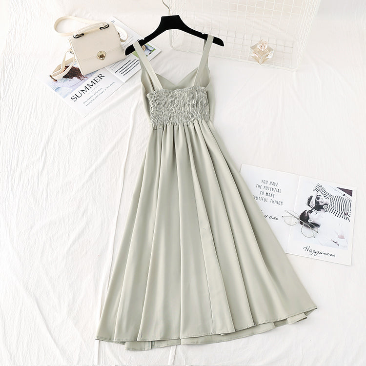 New Kikyo's first love French retro temperament, slim waist and Sen skirt  4525