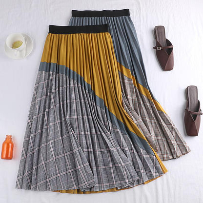 Plaid skirt, vintage pleated skirt, classic skirt  3680