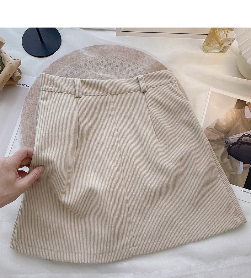 Slim design high waist A-line skirt  5653
