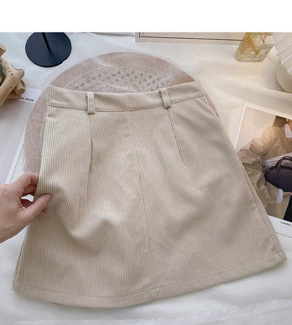 Slim design high waist A-line skirt  5653