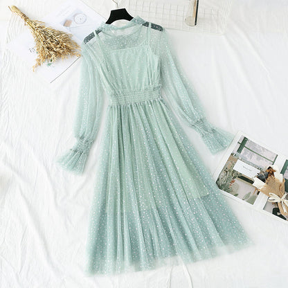 Fairy mesh dress retro colorful stars  3941