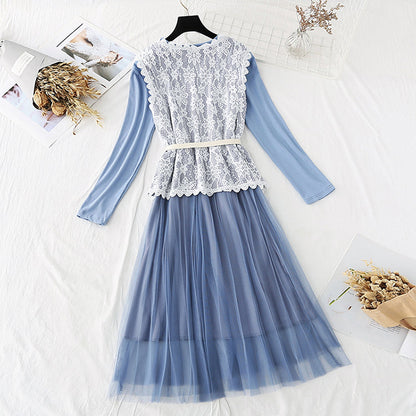 The new waistcoat mesh skirt is light and mature  4023