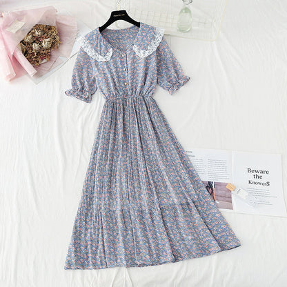 New baby collar Floral Chiffon Skirt French retro fairy skirt  4875