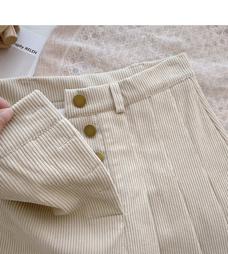 Slim design high waist A-line skirt  5653