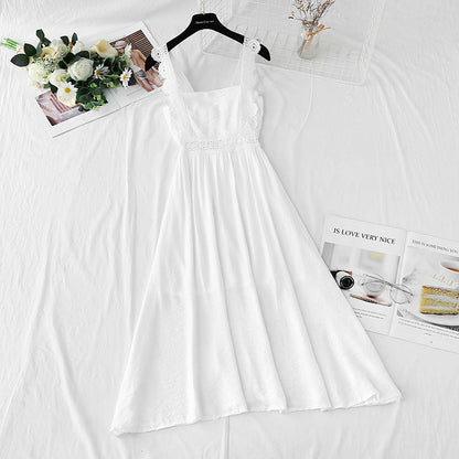New French first love retro gentle suspender dress  4132
