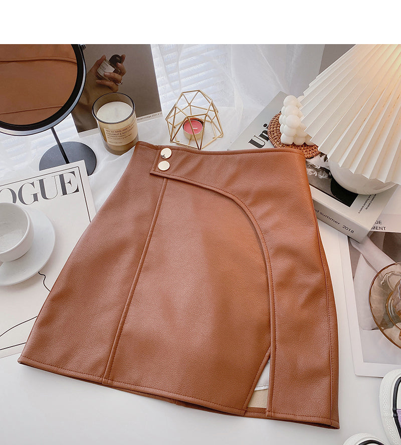 Korean style irregular small split A-shaped Hip Wrap Skirt  5374