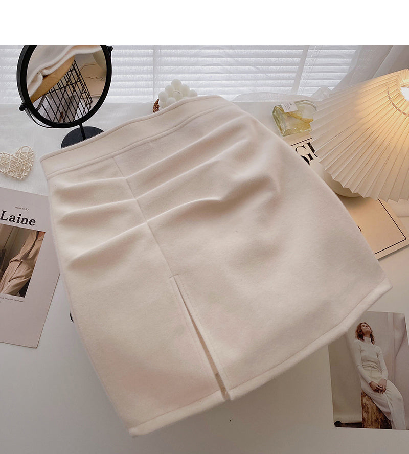 Fashion pleated hips show thin high waist skirt  5493