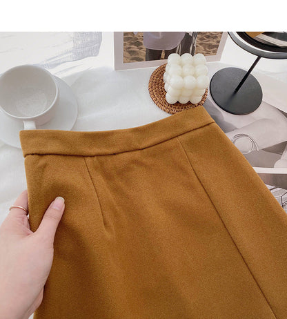 Korean fashion design, slim woolen skirt  5478