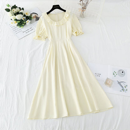 New lotus leaf collar small skirt French fairy gentle A-line skirt  4845