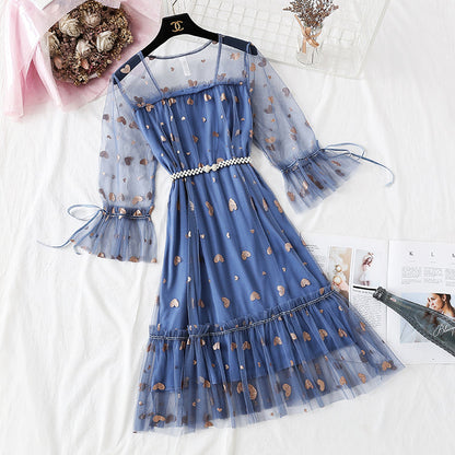 Love gauze dress is super xiansen sweet  4343