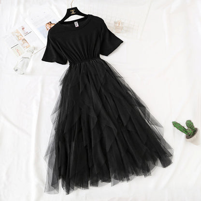Cake mesh T-shirt skirt  4369