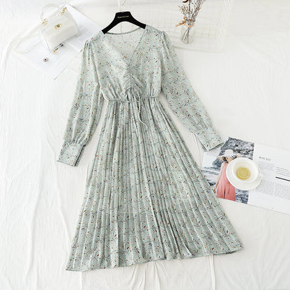 New tea break fairy skirt retro minority Chiffon Dress  4826