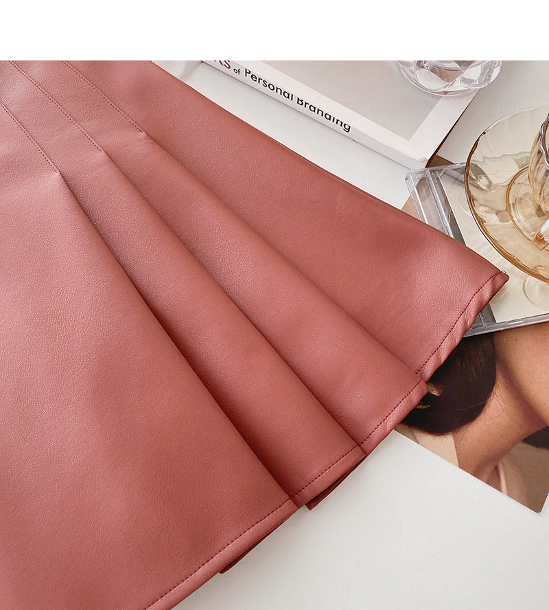 Design sense retro temperament thin high waist pleated skirt  5561