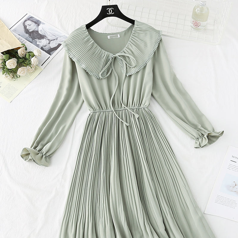 Fairy super fairy Sen Department waist closing thin gentle wind dress  3809