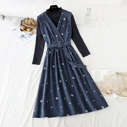 New dress autumn winter christmas fashion suit two-piece skirt  4567