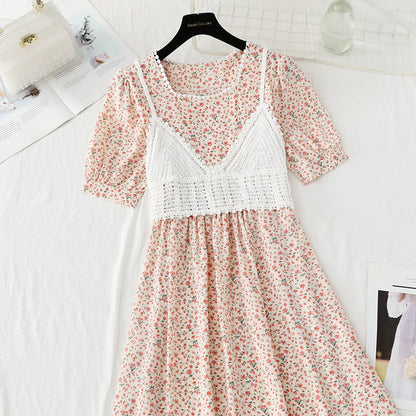 New French sweet small skirt suspender blouse two-piece set  4868