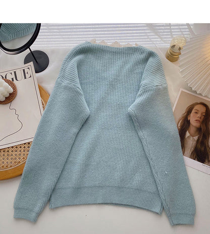 Korean sweet design loose long sleeve top  5961