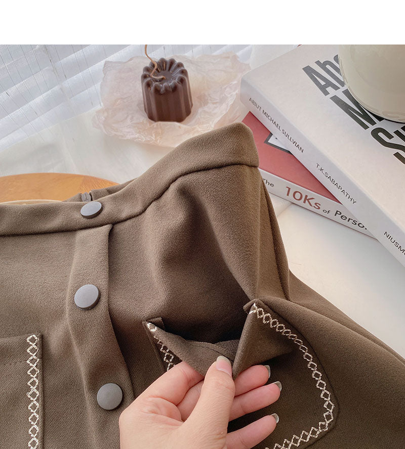 New Korean retro personalized small pocket skirt trend 5527