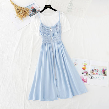 New French waist closing sling skirt with thin temperament  4162