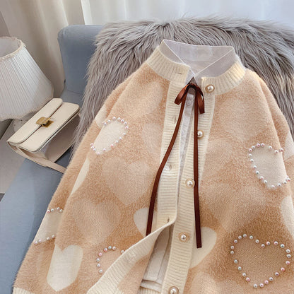Heavy industry nail bead sweater coat sweater coat  5008