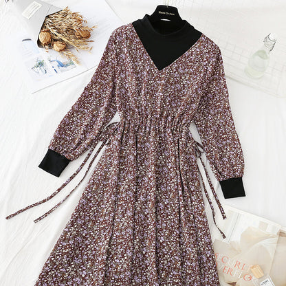 New stitching slim fake two-piece bottomed skirt  4058