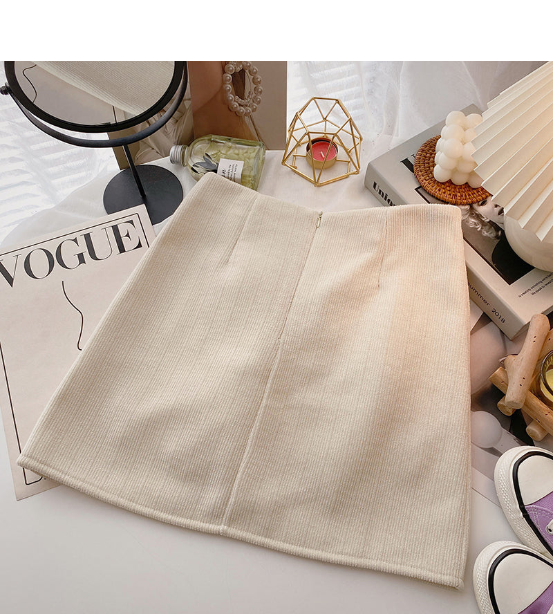Versatile fashion retro irregular pleated high waist skirt  5577