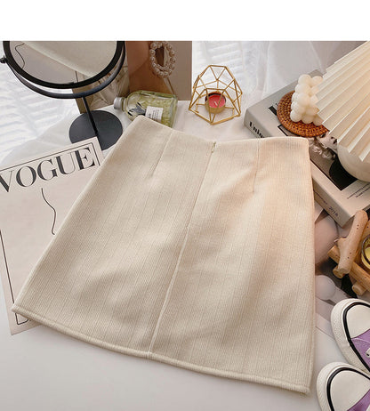 Versatile fashion retro irregular pleated high waist skirt  5577