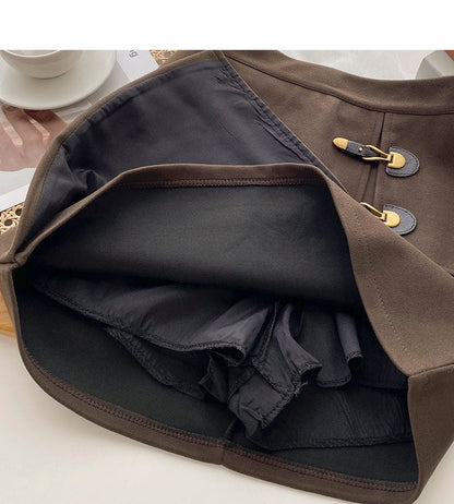Simple and personalized design fashion split A-shaped high waist skirt  5555