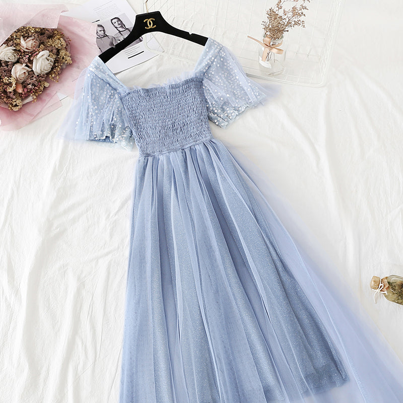 Fairy gauze dress, minority Platycodon skirt, small long skirt  4351