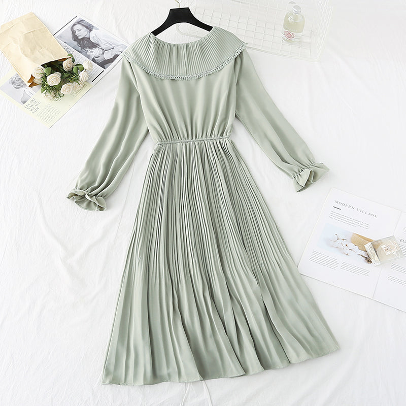 Fairy super fairy Sen Department waist closing thin gentle wind dress  3809
